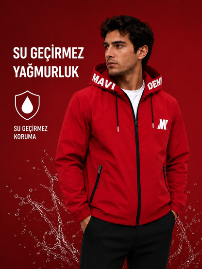Erkek Su Geçirmez Yağmurluk - Rüzgar Geçirmez Hafif Outdoor Yağmur Korumalı