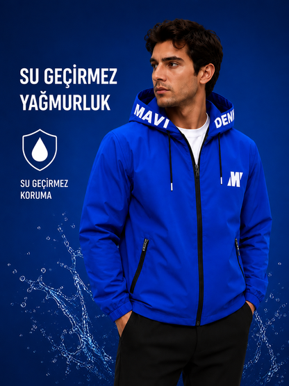 Erkek Su Geçirmez Yağmurluk - Rüzgar Geçirmez Hafif Outdoor Yağmur Korumalı