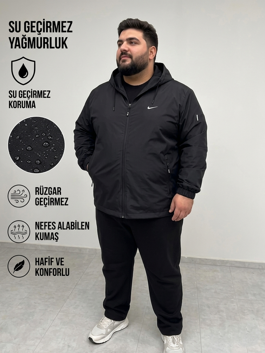 Erkek Su Geçirmez Yağmurluk - Rüzgar Geçirmez Hafif Outdoor Yağmur Korumalı