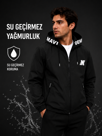 Erkek Su Geçirmez Yağmurluk - Rüzgar Geçirmez Hafif Outdoor Yağmur Korumalı