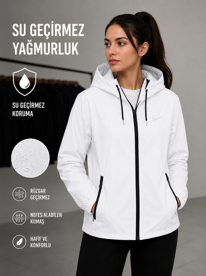 Kadın Su Geçirmez Yağmurluk - Rüzgar Geçirmez Hafif Outdoor Yağmur Korumalı