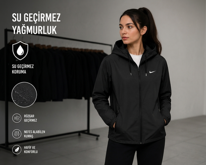 Kadın Su Geçirmez Yağmurluk - Rüzgar Geçirmez Hafif Outdoor Yağmur Korumalı