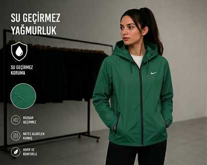 Kadın Su Geçirmez Yağmurluk - Rüzgar Geçirmez Hafif Outdoor Yağmur Korumalı