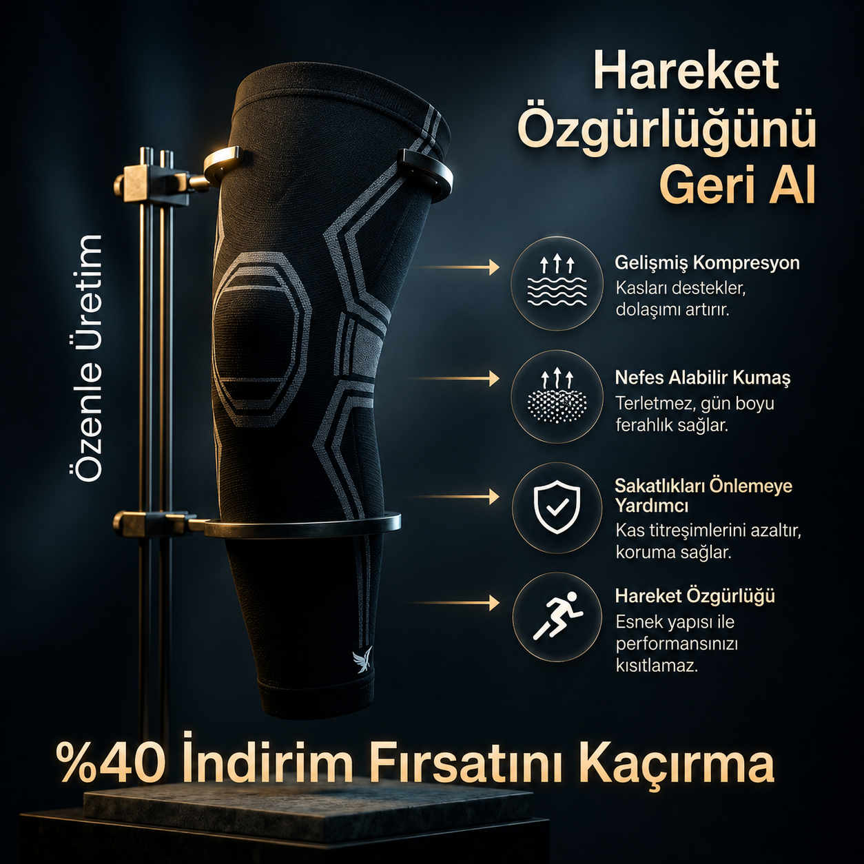 HealHike Profesyonel Dizler ve Bacaklar için Yazlık Kompresyon Desteği
