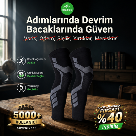 HealHike Profesyonel Dizler ve Bacaklar için Yazlık Kompresyon Desteği